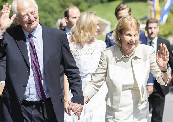 Prince Hans-Adam II, Princess Marie, Prince Alois, Princess Sophie, Prince Joseph Wenzel and Prince Nikolaus attend Liechtenstein National Day