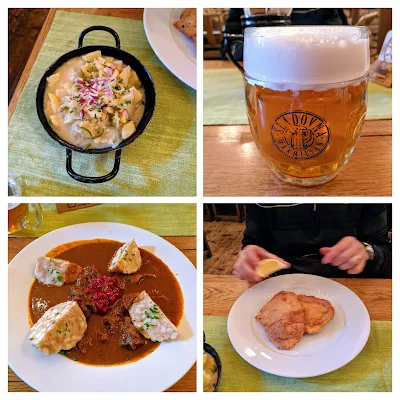 Slovak cuisine served in Bratislava in winter