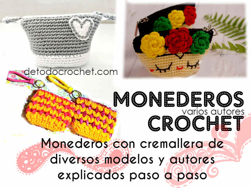 abrigo bandeja autobiografía Monederos con Cremallera a Crochet | 4 tutoriales