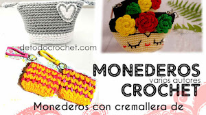 Monederos con Cremallera a Crochet | 4 tutoriales