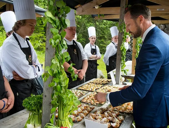 Queen Sonja, Crown Princess Mette-Marit, Crown Prince Haakon and King Harald attend garden party at Open-air Museum in Lillehammer