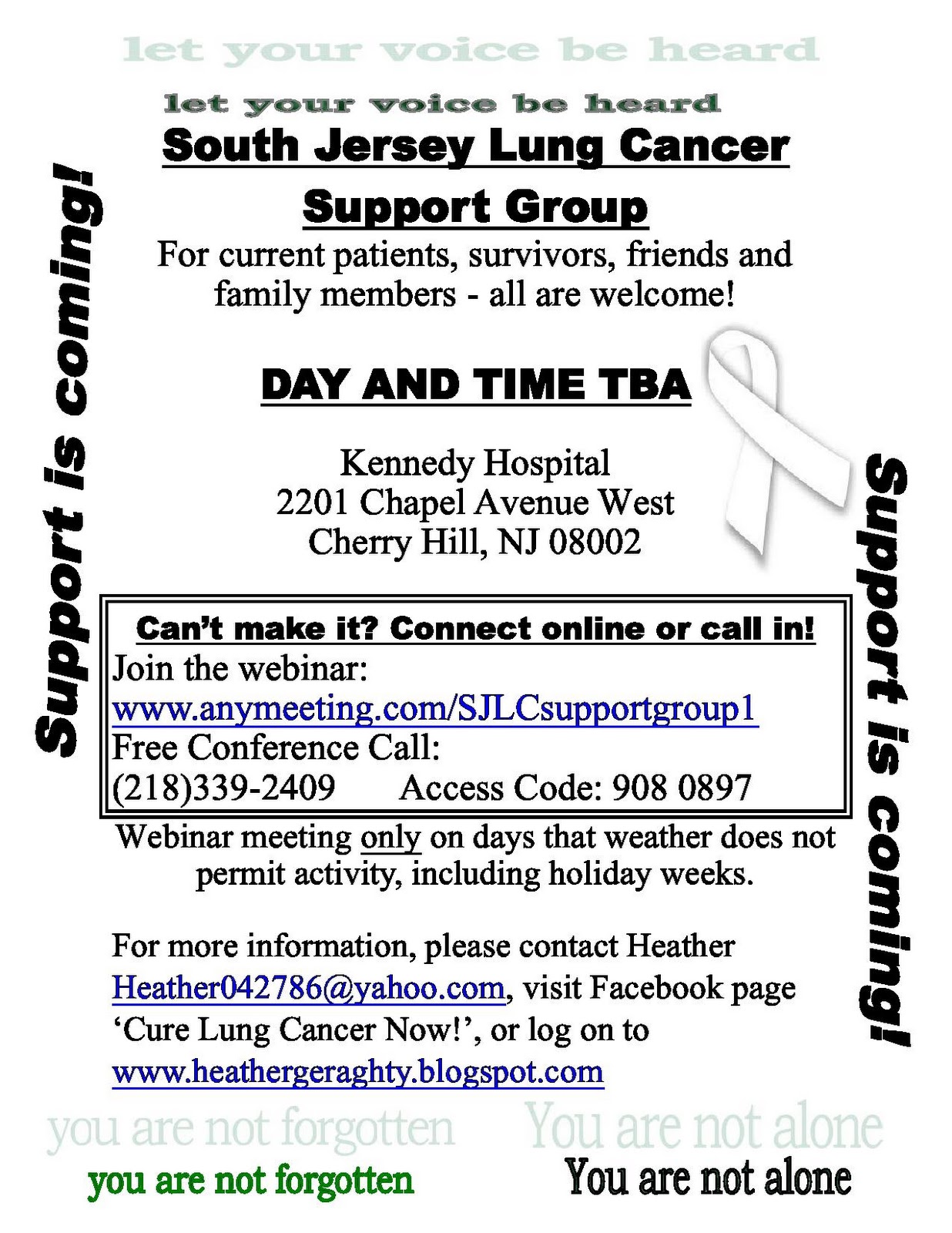 Cure Lung Cancer Now SJLC Support Group