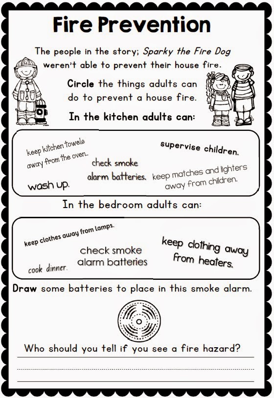 Free Fire Safety Worksheets Printables