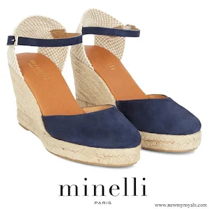 Princess Marie wore MINELLI Rayana blue wedge espadrilles