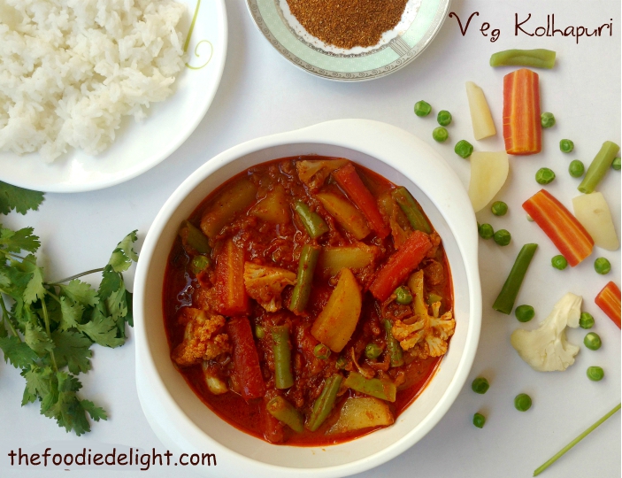 Veg Kolhapuri Recipe How to Make Kolhapuri Style Mix Veg Sabzi The