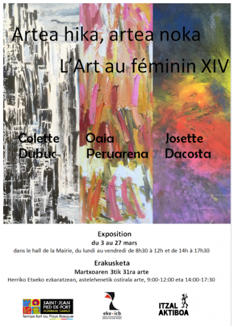 Exposition Art au féminin Itzal Aktiboa Saint Jean Pied de Port  2020