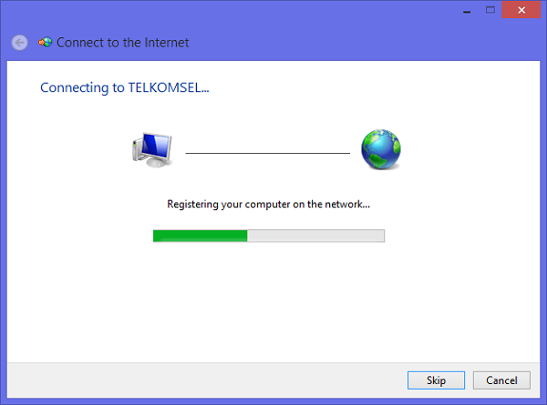 Connecting to Telkomsel internet WIndows 8.1