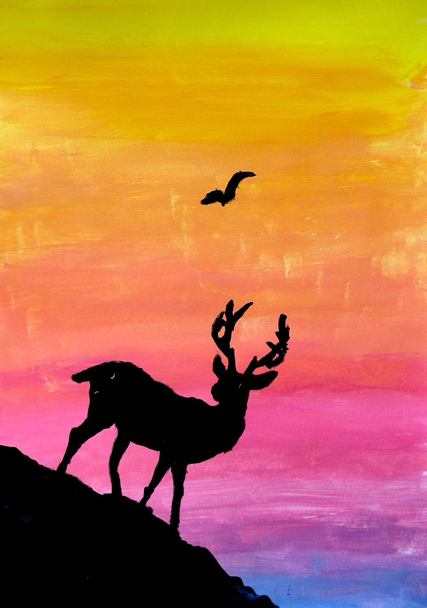 arteascuola: Silhouette on colorful gradation