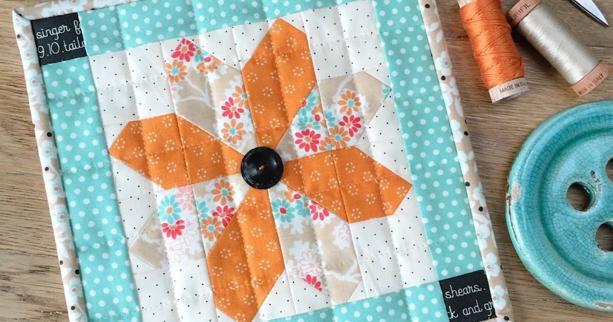 Carried Away Quilting Pretty autumn mug rug quilted with Happy Cloud