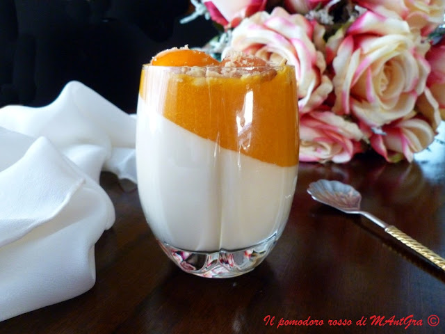 Il Pomodoro Rosso di MAntGra: Panna cotta con albicocche e nocciole