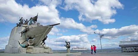 Monument to Schonner Ancud and taking of possesion of the Strait of Magellan, Punta Arenas, Chile.