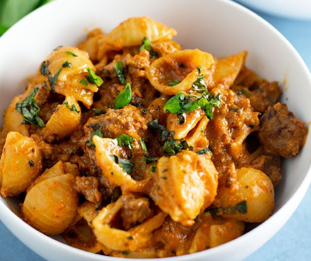 Creamy Pasta Shells With Sausage Recipe Creamy Pasta Shells With Sausage Recipe