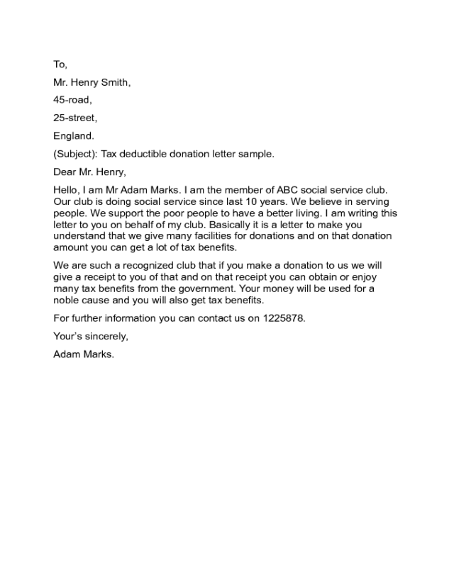 Tax Write Off Donation Letter Template ~ Resume Letter Tax Write Off Donation Letter Template ~ Resume Letter