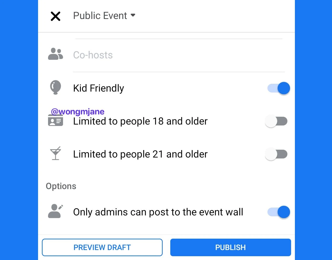 Facebook is working on Age Restrictions / Kid Friendly settings for Public Events