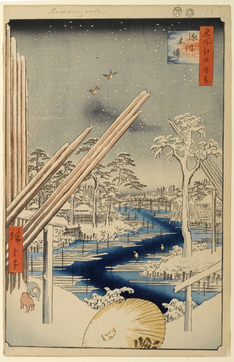©Utagawa Hiroshige. Cien famosas vistas de Edo (名所江戸百景 Meisho Edo Hyakkei). Invierno.