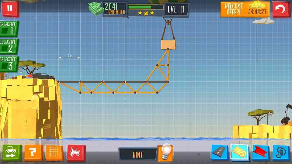 Build a Bridge Level 130 Solved, 3 Star Walk Through Gamers Amatir
