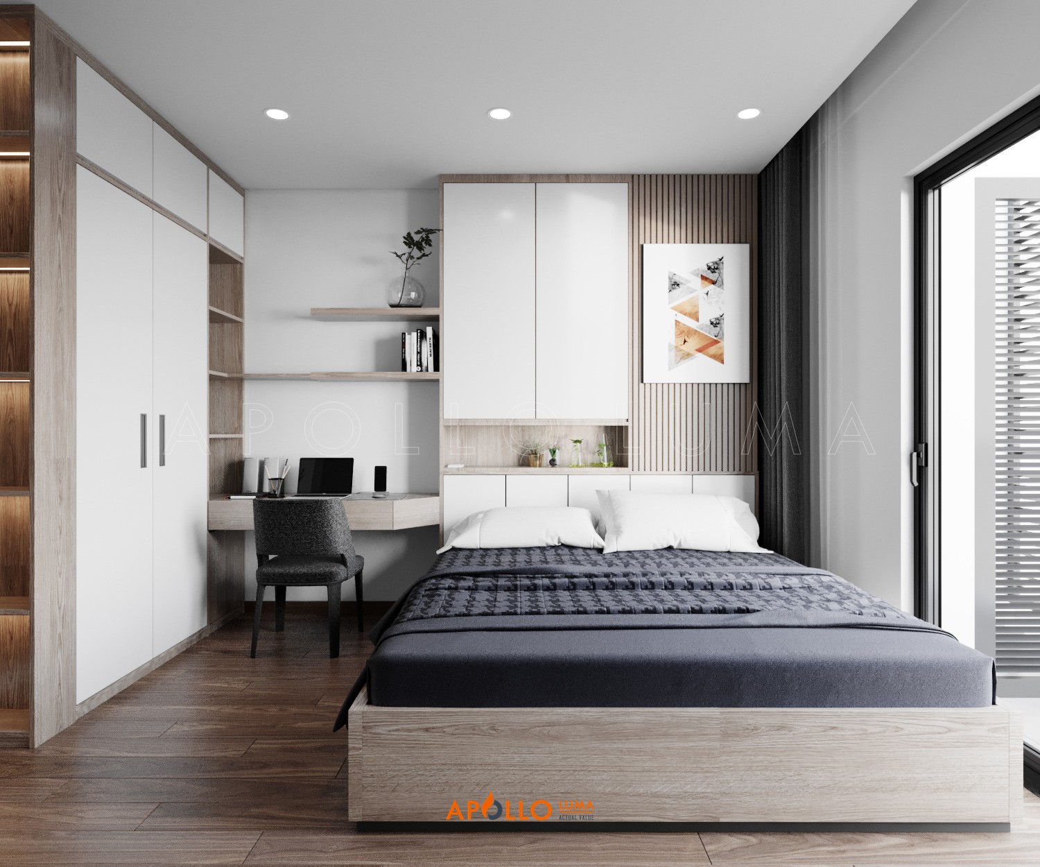Thiết kế nội thất căn hộ 3 phòng ngủ Hinode City 201 Minh Khai