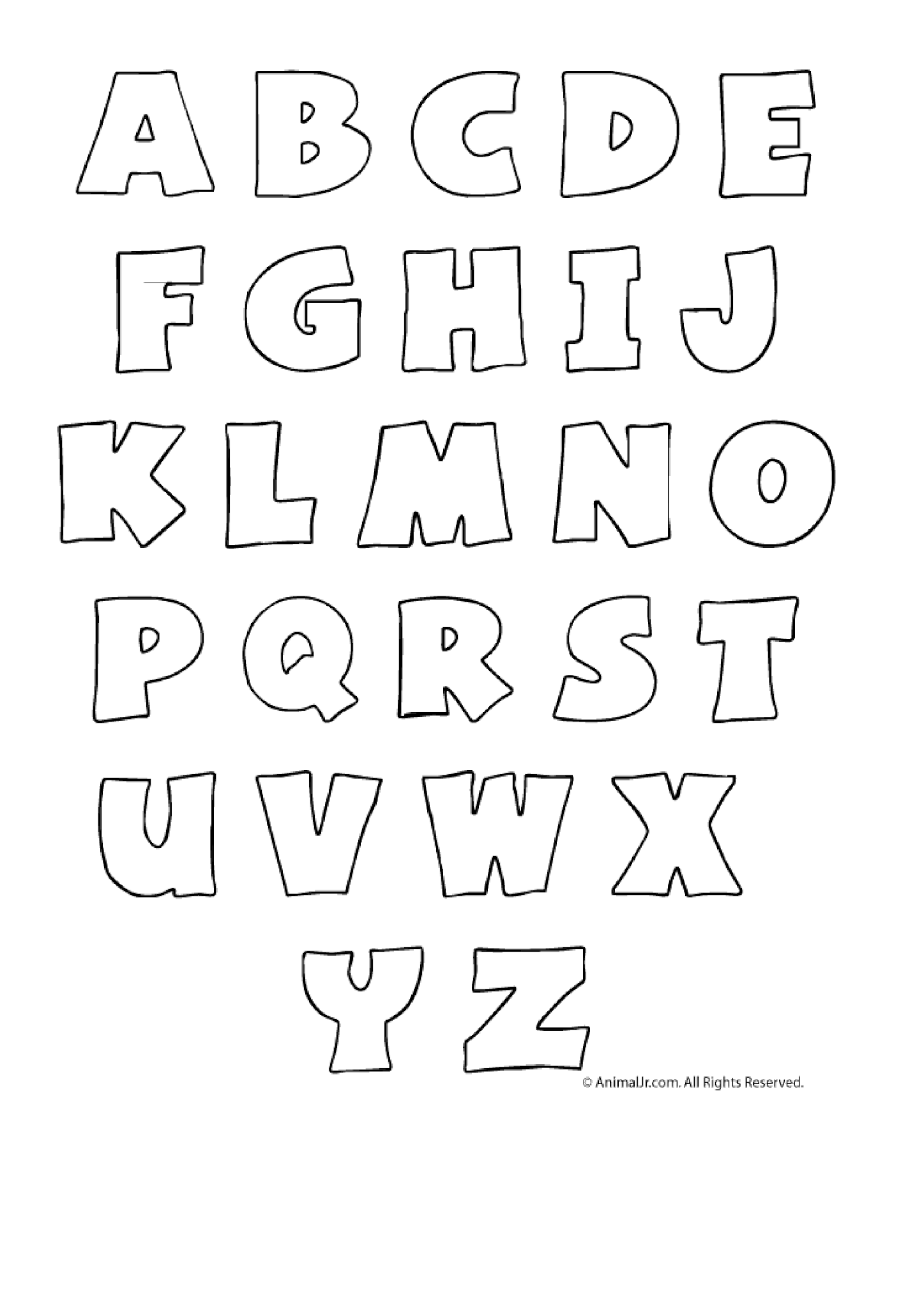 Printable Bubble Letters A Z Birthday Letter