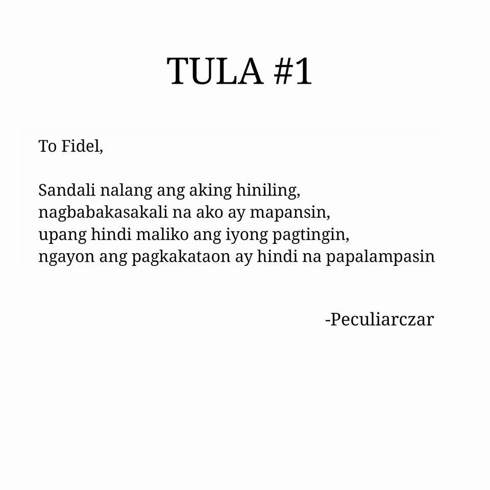 PeculiarCzar: 19 Na Tula Para Kay Fidel by Peculiarczar ( 100 Na Tula