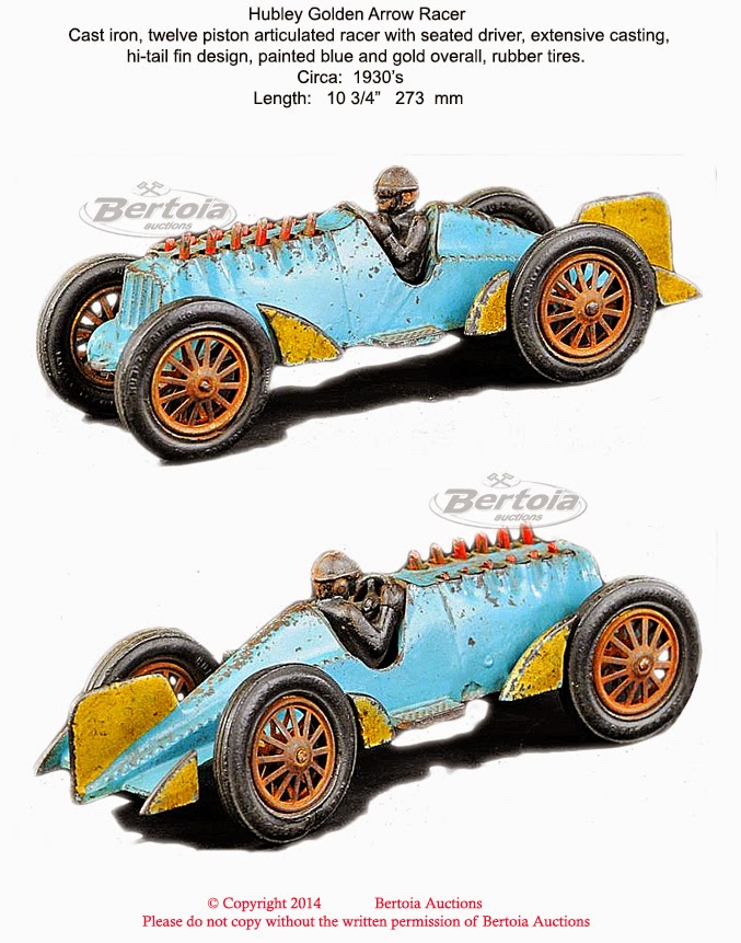 Old Antique Toys Cast Iron RacersPart 4The Hubley Animated Racer