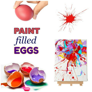 How to make paint filled eggs for kids. #paintingideasoncanvas #paintfilledeggs #artsandcraftsforkids #craftsforkids #paintingideas #paintfilledeggsoncanvas #artprojects #artsandcrafts #activitiesforkids