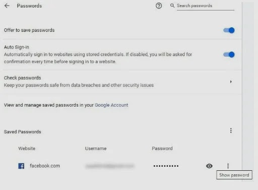 صورة Show password