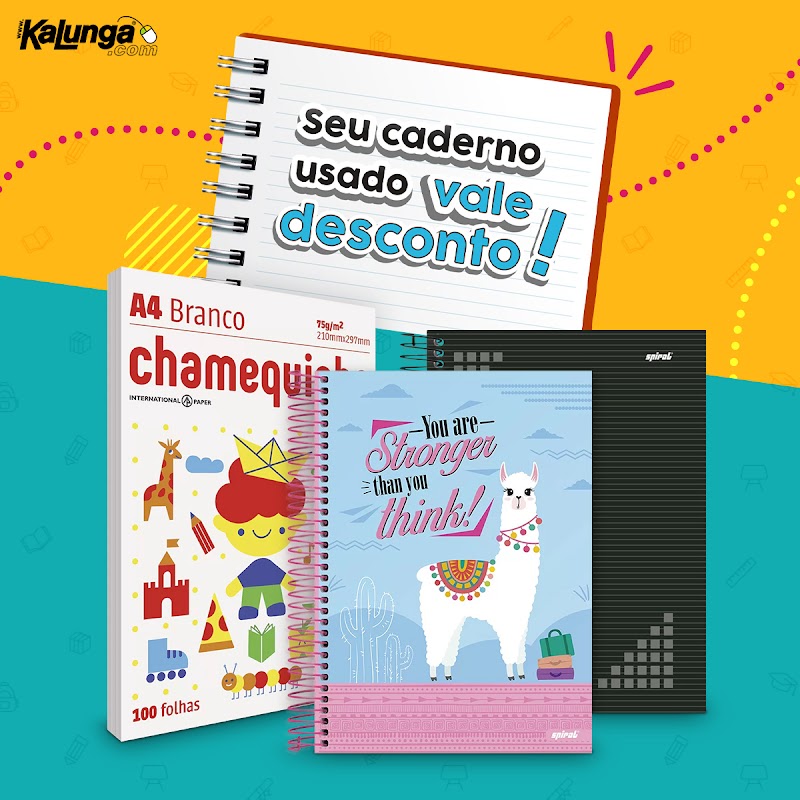 Kalunga dá descontos para quem doar folhas de cadernos usados Kalunga dá descontos para quem doar folhas de cadernos usados