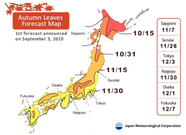 Japan Autumn Leaves Forecast 2019