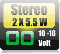 10 - 16 Volt Stereo 2 x 5.5 power amplifier
