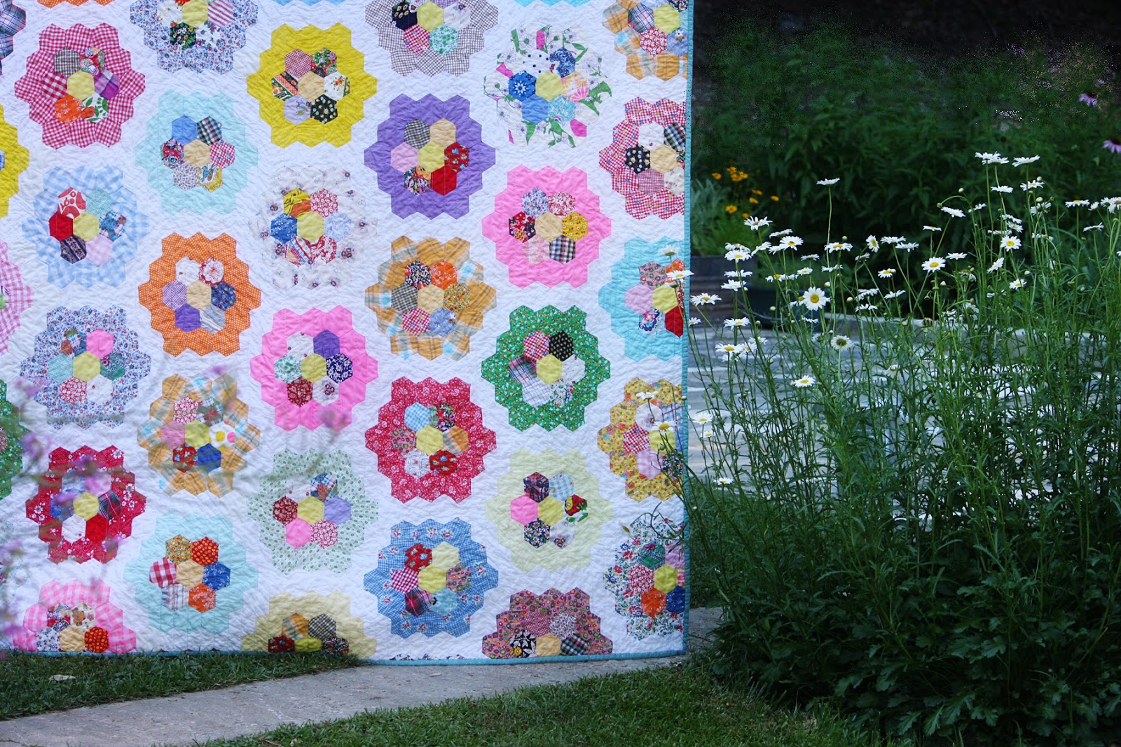 Old Red Barn Co. Grandmother's Flower Garden quilt