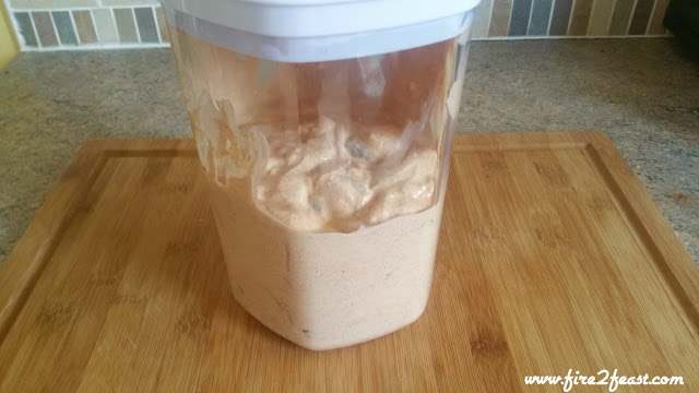 marinade and chicken in a container with a lid