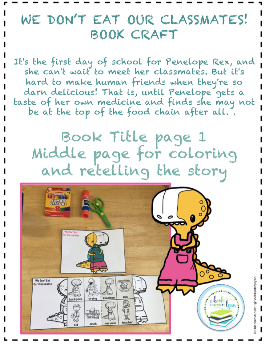 WE DON'T EAT OUR CLASSMATES! BOOK CRAFT ~ Book Units by Lynn