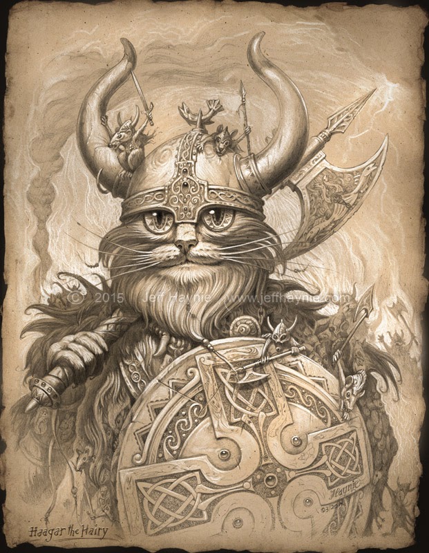 09-Haagar-Sepia-Jeff-Haynie-Cats in Drawings-Paintings-and-Jewelry-www-designstack-co