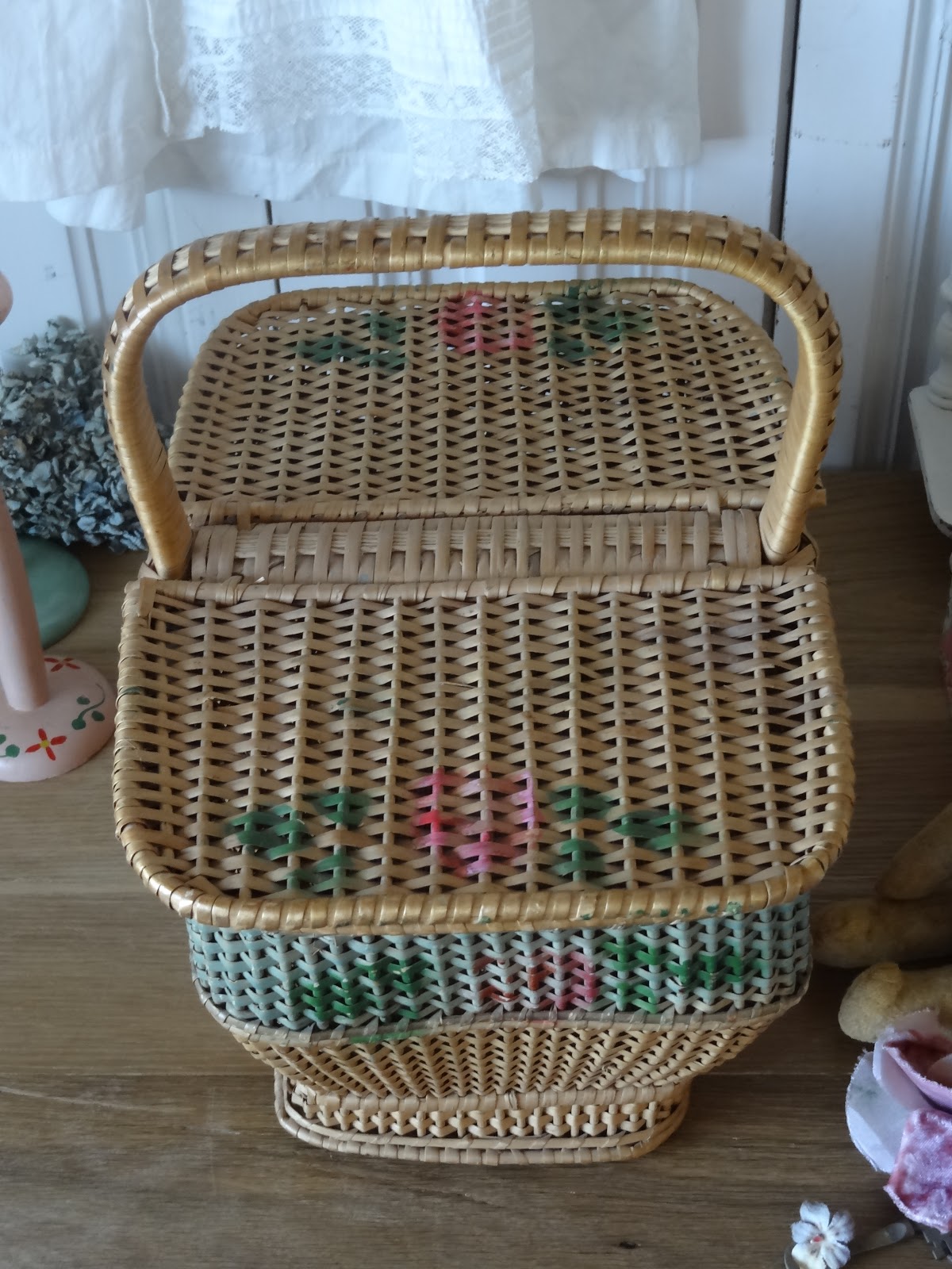 フランスアンティークローズパニエ フランスアンティークローズバスケット