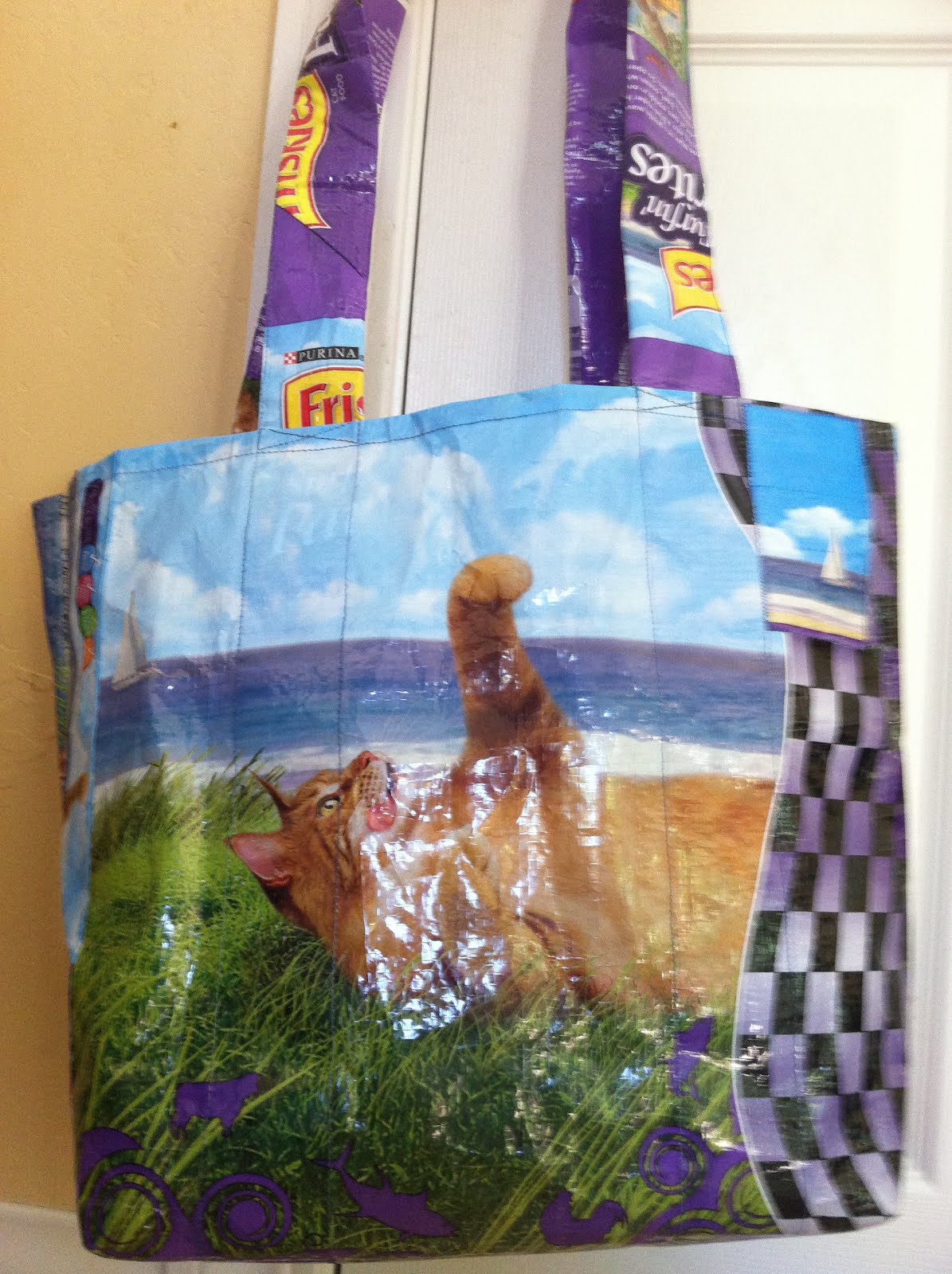 Woof Nanny I made a reusable shopping bag from trash