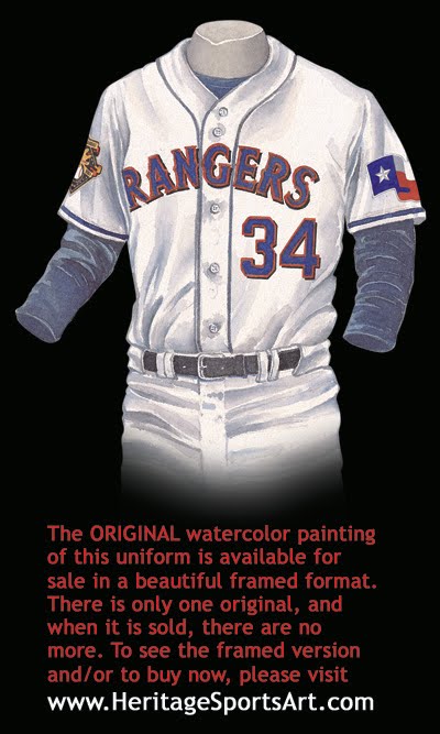 texas rangers uniform history