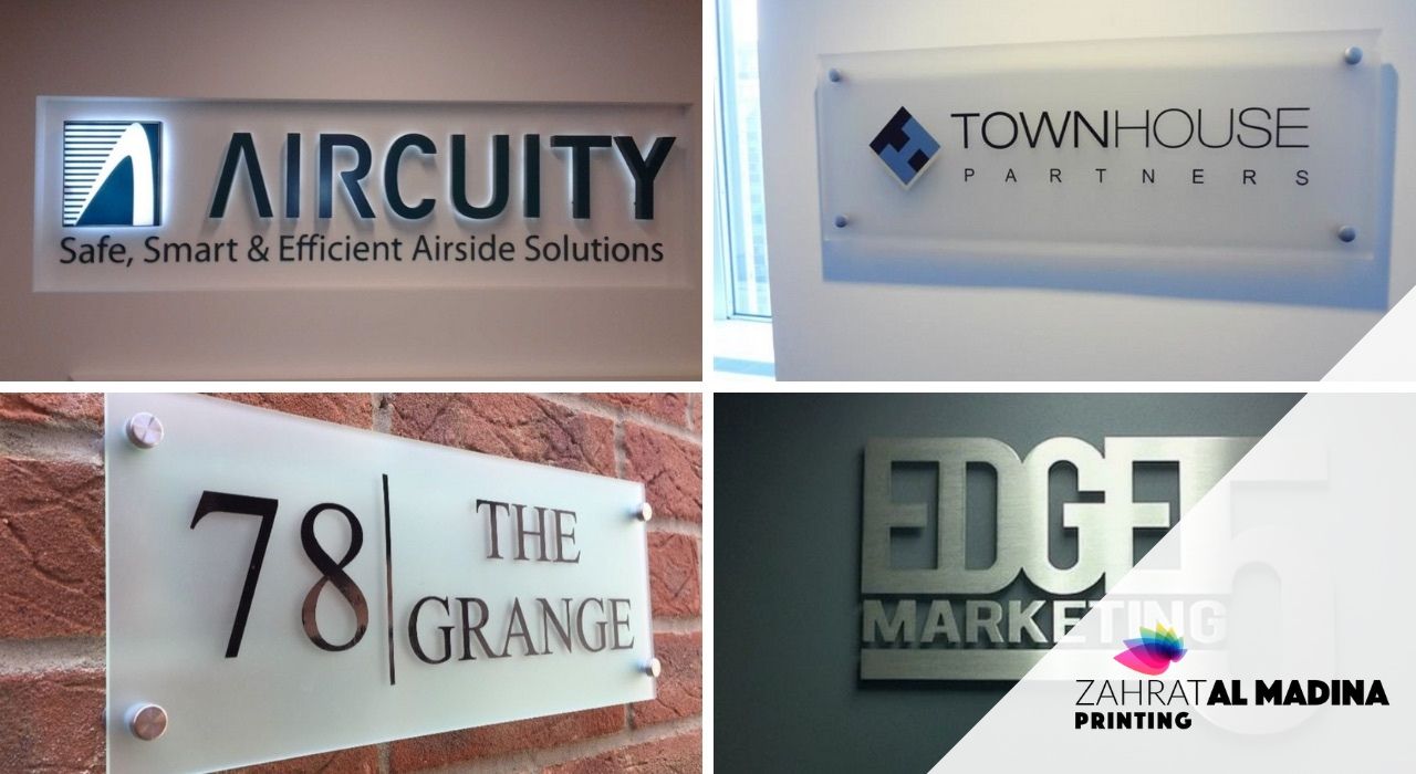 Name Plates Printing in Dubai Zahrat Al Madina Printing