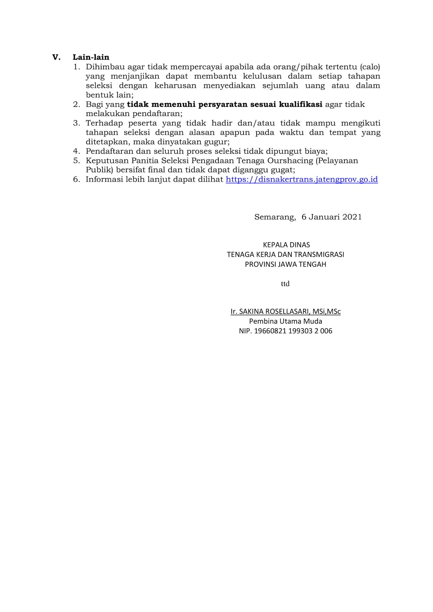 Lowongan Kerja Non PNS Dinas Tenaga Kerja dan Transmigrasi Bulan