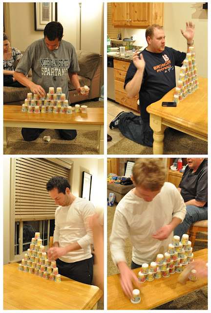 Minute to Win it 30th Birthday Party, stack attack