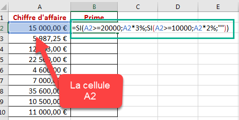 Insertion de la fonction SI imbriquée Insertion de la fonction SI imbriquée