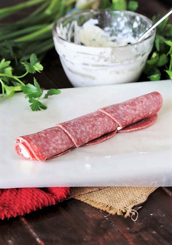 Quick & Easy Salami Cream Cheese RollUps The Kitchen is My Playground