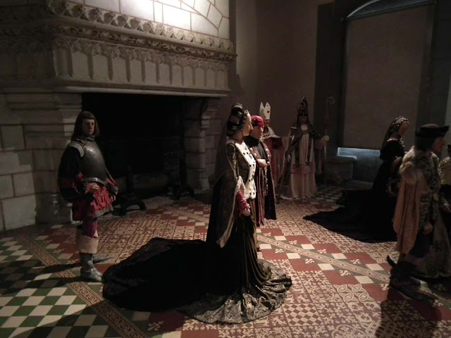 Tableau depicting the marriage of Anne of Brittany and Charles VIII, Chateau of Langeais, Indre et Loire, France. Photo by Loire Valley Time Travel.