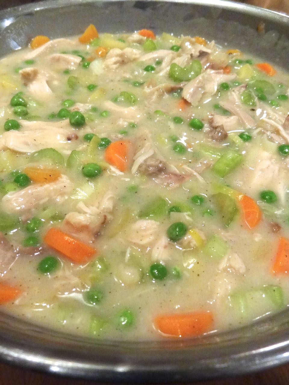 Scrumpdillyicious Chicken Pot Pie with Leeks, Carrots, Celery & Peas