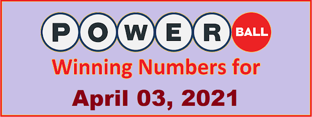 PowerBall Winning Numbers for Saturday, April 03, 2021