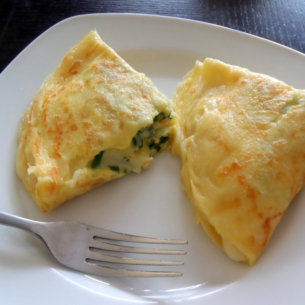 Egg and Cheese Crepes:  Protein packed crepes filled with more protein of eggs and cheese.
