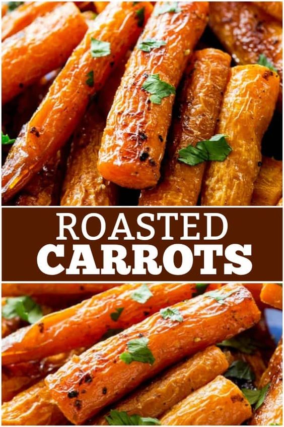 These Perfectly Roasted Carrots that have caramelized edges and are tender enough to eat without being mushy.