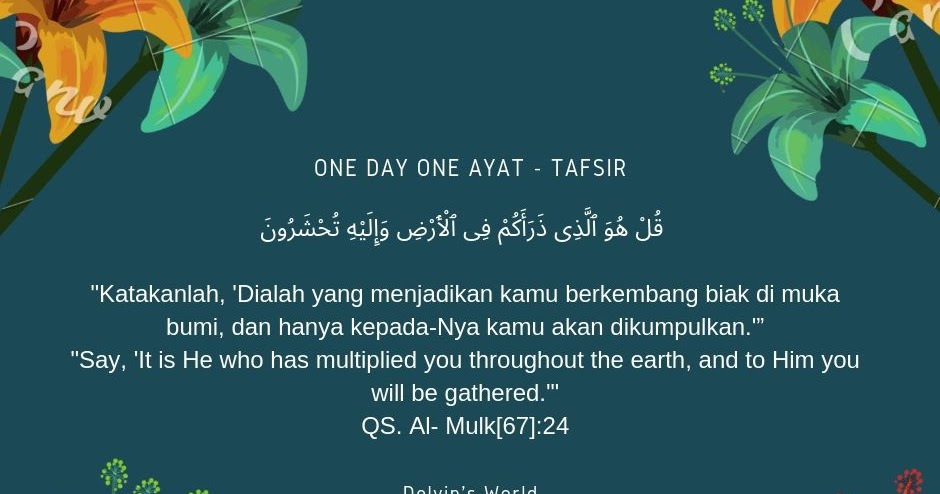 Tafsir Quran Verse Of The Day Qs Al Mulk 67 Ayat 24