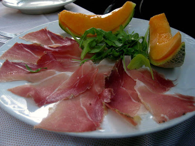 Prosciutto e Melone at Trattoria La Grotta della Rana in San Sano, Italy - Photo by Taste As You Go