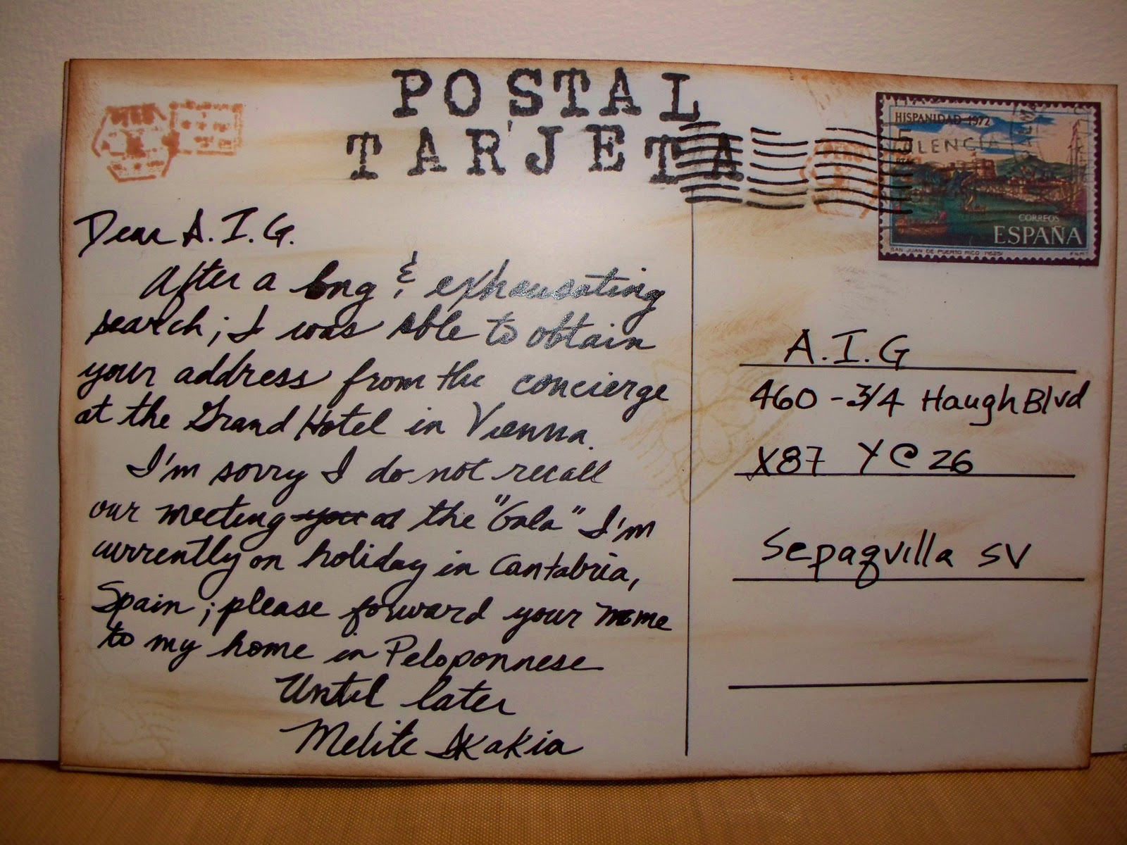 Artful Delight's Postcard Challenge Week 2 SPAIN