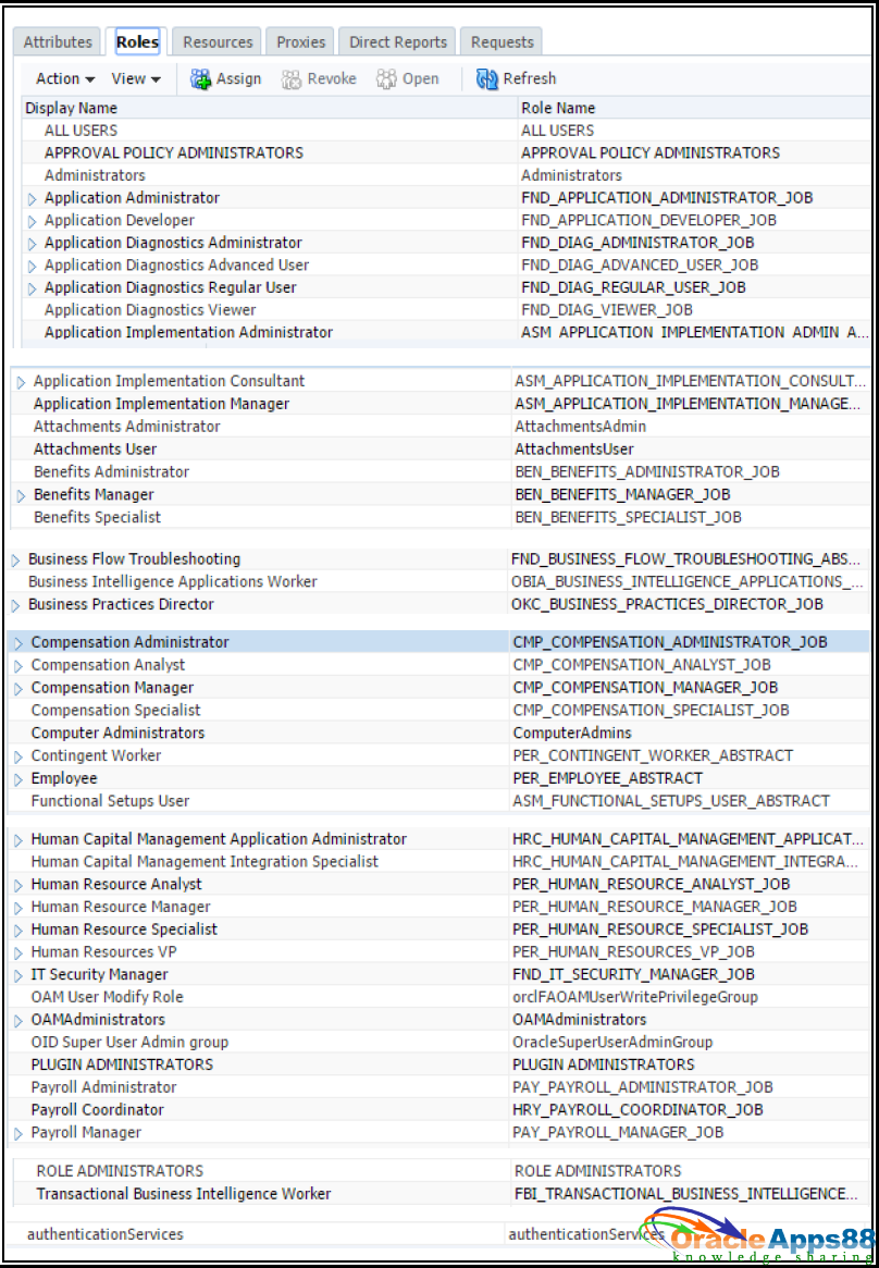 person assignment table in oracle fusion